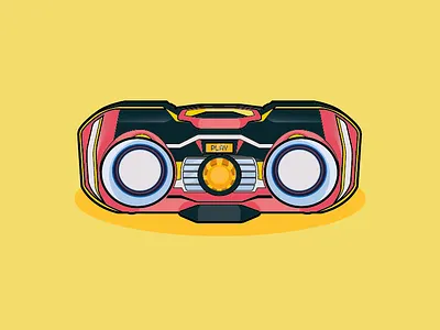 CD player cd funky icon illustration player radio stereo vector