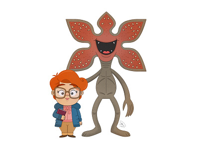 Friends at Last barb cute demogorgon fan art illustration monster netflix strangerthings tv