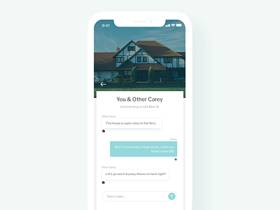 Commenting on a home chat iphonex messaging mobile real estate
