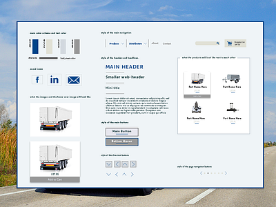 Style Tile brand branding colors design detail ecommerce illustration process product prototype prototypes style trailer parts ui user experience ux vision web design website website design