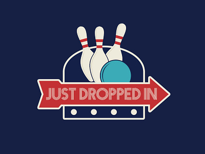 Just Dropped In Logo big lebowski bowling brand brand identity branding coffee lettering logo retro typography