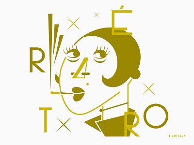 Rétro girl character font fontbyme fontlover girl igreka2n illustration illustrator retro typo vecteur