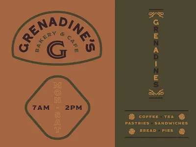 Bakery Branding badge bakery border branding color dark green logo modern orange typography