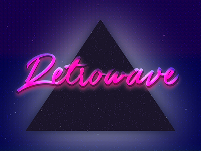 Retrowave font galaxy musicinspiration nightblue purple retrowave space type