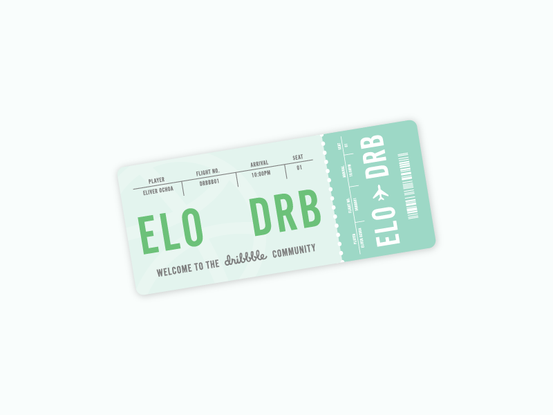 Welcome, Eliver! debut design draft flight follow me game illustrator invite plane player prospect ticket