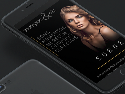 Hair Salon Website black clean design fashion flat hair interface mobile mockup model ui visual