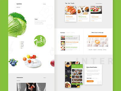 Delicious food color cook delicious food green gui health tasty ui ux