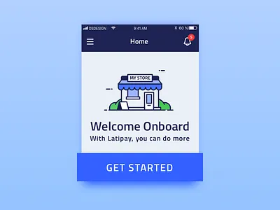 Onboard welcome page app ui ux