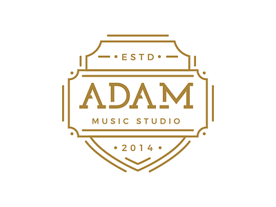 Adam Music Studio Badge adam badge gold golden lines logo modern music music studio