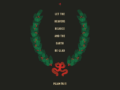 Christmas 2k17 card christmas holiday holly illustration procreate psalm winter wreath