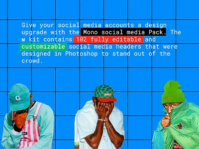 Mono Social Media Kit blog color facebook icons instagram kit lifestyle model social media template web