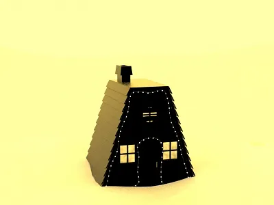 Cozy Sand Cabin 3d modo silhouette surreal