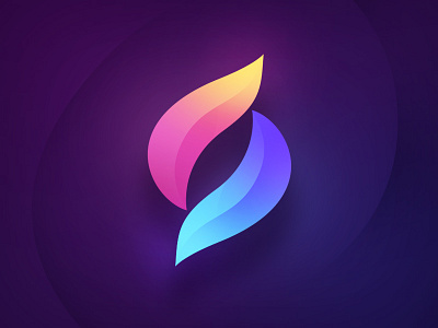 Petals Logo blue branding colorful design flower gradient icon logo logotype mark petals purple