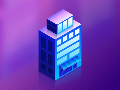 3/20 2.5d 3d architecture colorful colour hotel icon illustration isometric restaurant