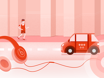 Beats beats car headphone illustration life music red songs sport