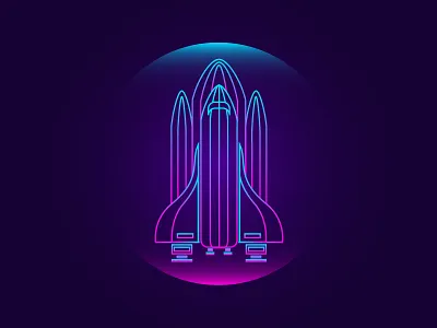 SpaceShip design futuristic illustration modern neon rocket spaceship vector vectorart