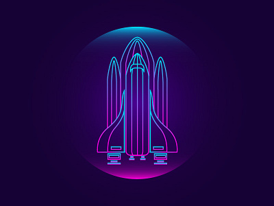 SpaceShip design futuristic illustration modern neon rocket spaceship vector vectorart