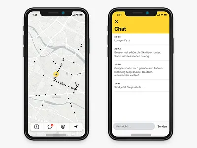 CM chat ios map navigation ui