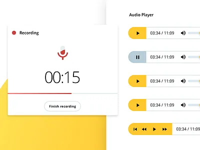 Audio UI clear design system kit material material design minimal style guide styleguide ui ux white