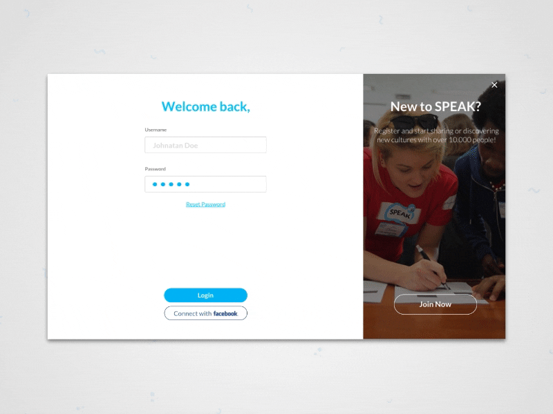 Login Experiments carousel flat flinto form landing page login material sketch trend ui ux web