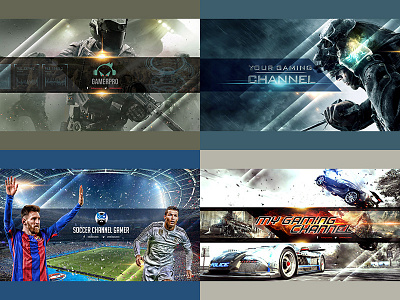 Gaming YouTube Channel Banner background branding design flat gaming icon illustration type typography vector web youtube