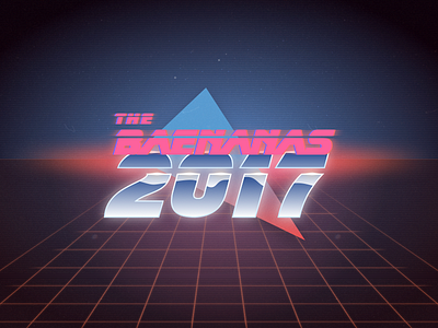 The Baenanas - 2017 80s blade runner crt grid illustration kavinsky retro tron vaporwave vhs