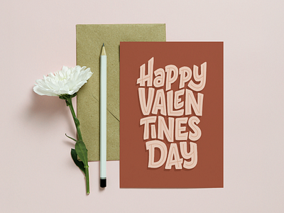 Happy Valentine's Day Greeting Card art licensing card design digital illustration digital lettering drawing graphic design greeting greeting card design handlettering happy valentines day illustration lettering mock up type typography valentine