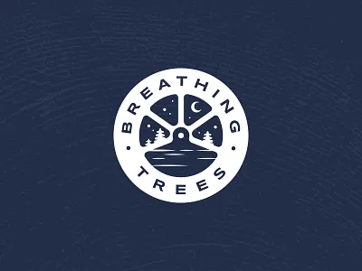 Breathing Trees - Logo branding camping logo navy trees white