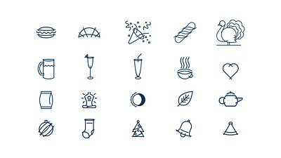 Icon Set - Le Croissant adobe illustrator brand design branding concept design design system graphic design icon icon set illustration illustrator restaurant vector visual identity