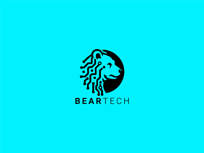 Bear Tech Logo angry bear animal bear bear bolt bear digital bear head bear logo bear tech bear tech logo bear technology bears digital digital bear electric illustration logo design powerpoint strong tech logo technology