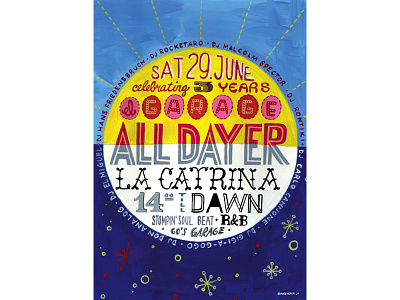 El Garage 60s alldayer dj gigposter handpainted poster vinyl zurich zürich