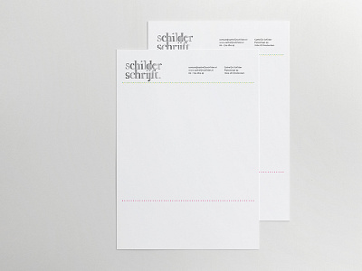 Schilder Schrijft Corporate Identity business card corporate identity logo type tool web design