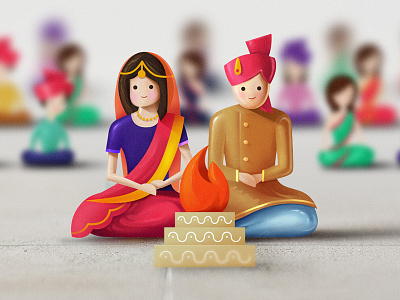 Indian Wedding - We are at something cartoon couple design illustration indian love marriage photoshop toon toys wedding