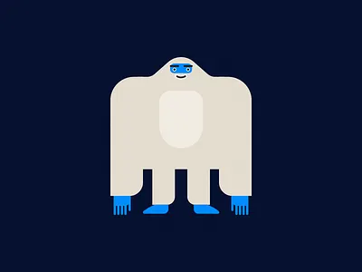 Yeti bigfoot blue ice illustration yeti