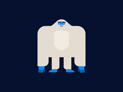 Yeti bigfoot blue ice illustration yeti