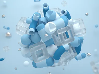 Blue 3d c4d photoshop render