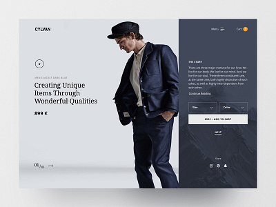 Cylvan Fashion E-Commerce Product Page design ecommerce fashion landingpage layout online shop product responsive ui web design webdesign website