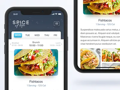A responsive diet chart design diet food resoponsive ui ux web