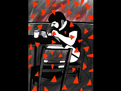 Hard at Work art cell phone cellphone illustration mobile phone work working