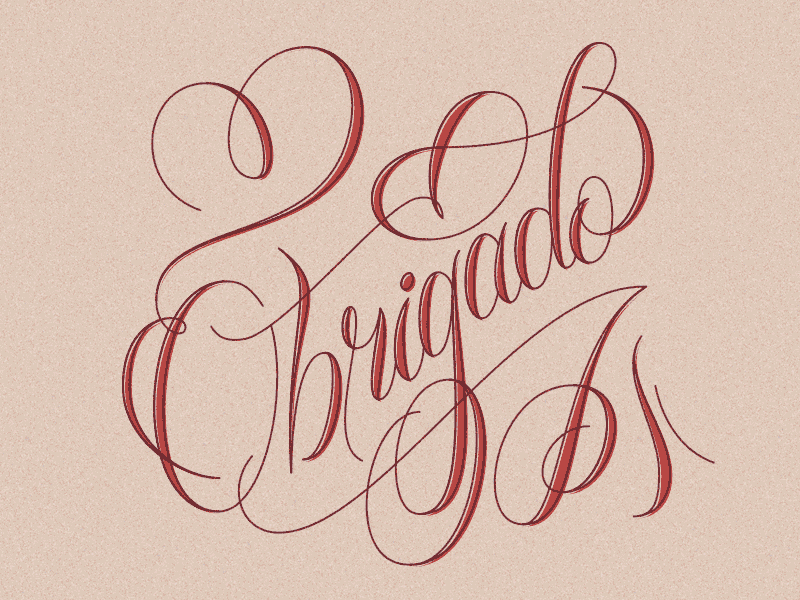 Obrigado - Lettering process bauru brasil calligraphy illustrator lettering process type vector