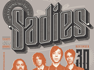 The Sadies custom typography gigposter illustrator texture typography vector