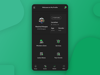 Profile Screen Exploration Dark app clean dark experience interface mobile modern profile ui user ux