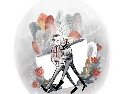 Autumn Anniversary autumn coffee illustration