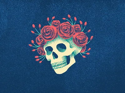 casey jones and company dead grateful illustration long strange trip roses skull