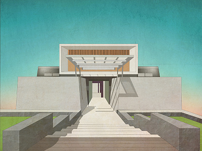 The House architecture beach design geometry gradient home house illustration minimal outdoor sky summer