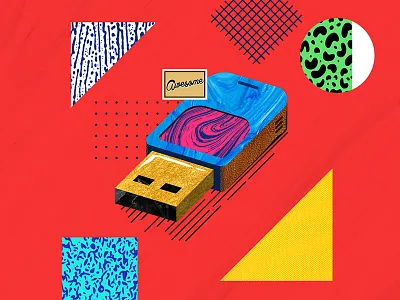 Design Everyday - Day 22- Flash Disk flash disk flat illustration pattern