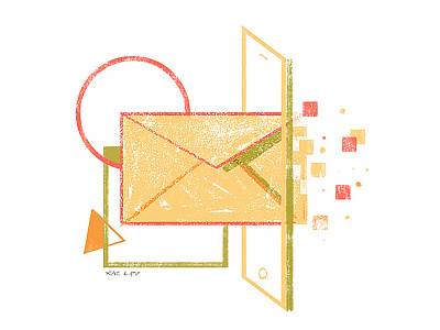 Sending Email branding editorial email illustation marketing mixed media pastel photoshop transfer