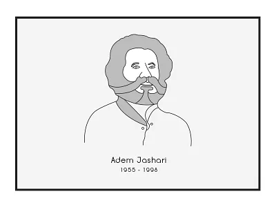 Adem Jashari albania design illustration november outline vector