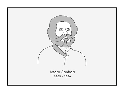 Adem Jashari albania design illustration november outline vector