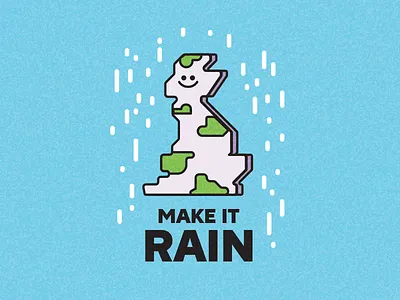 Make it rain character country funny illustrator island map rain uk vector